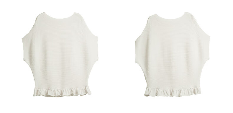 Olrain Women's Summer Off-Shoulder Ruffle Hem Loose Fit Commuter Short Sleeve Knit Top White S 22