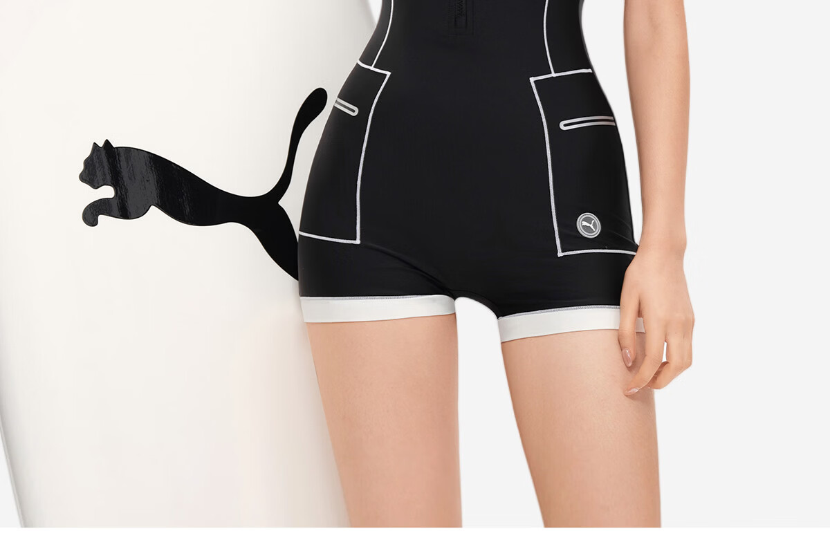 PUMA Women's One-Piece Square-Leg Swimsuit UV Protection Antibacterial Slimming Swimwear Spa Bathing Suit 5