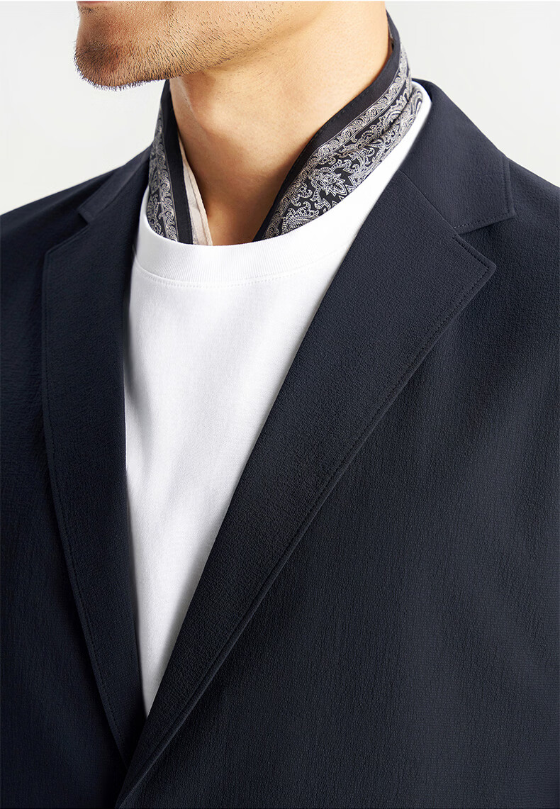 Shirt Lao Luo [Xinyue No.1] Machine Washable Bark Texture Wrinkle-Resistant Portable Business Travel Suit Jacket Single 251B0S513N 5