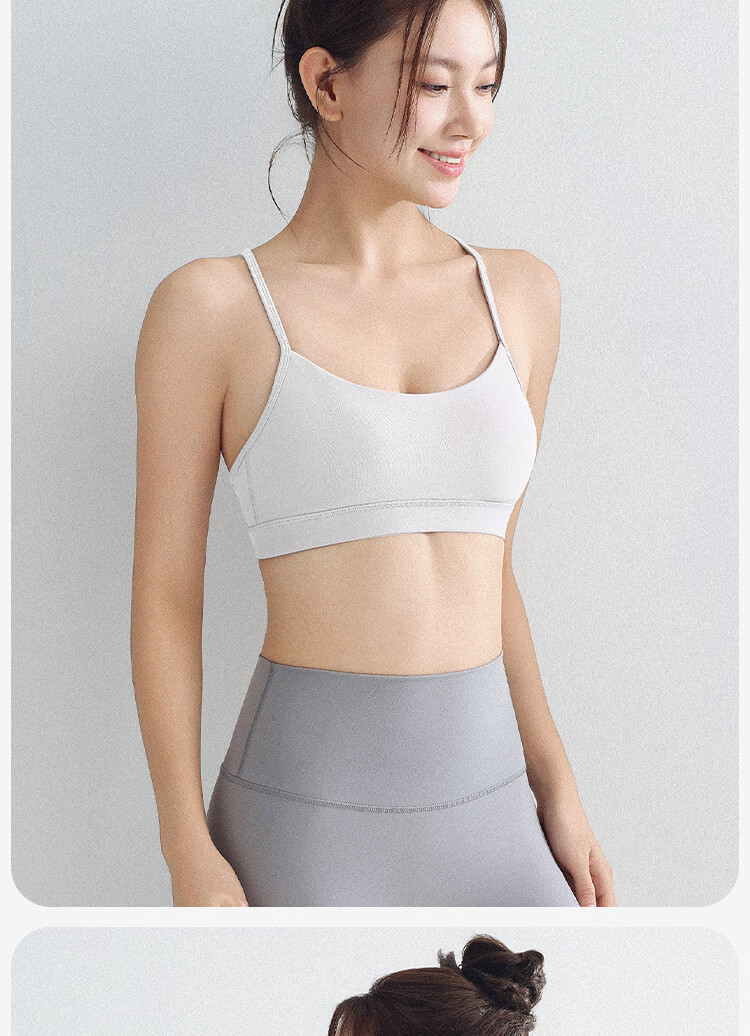 Free Style Women's Sports Bra Thin Strap Integrated Cup Backless Vest Pilates Yoga Fitness Training Bra 12