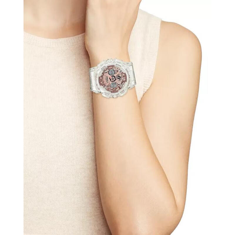 casio卡西欧手表 女g-shock防磁抗震防水多功能女表 透明款【图片