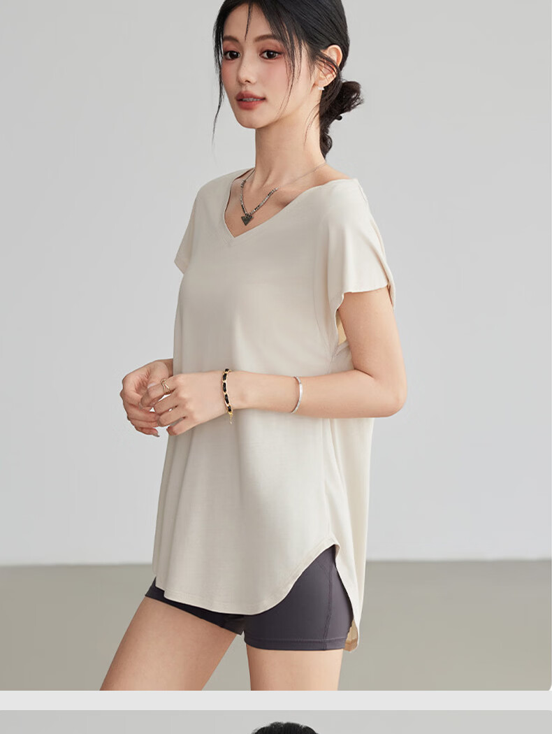 Free Style Yoga Top Women Loose Slim Draped Sports Short Sleeve T-Shirt Pilates Running Fitness Training Cover-up Summer 15