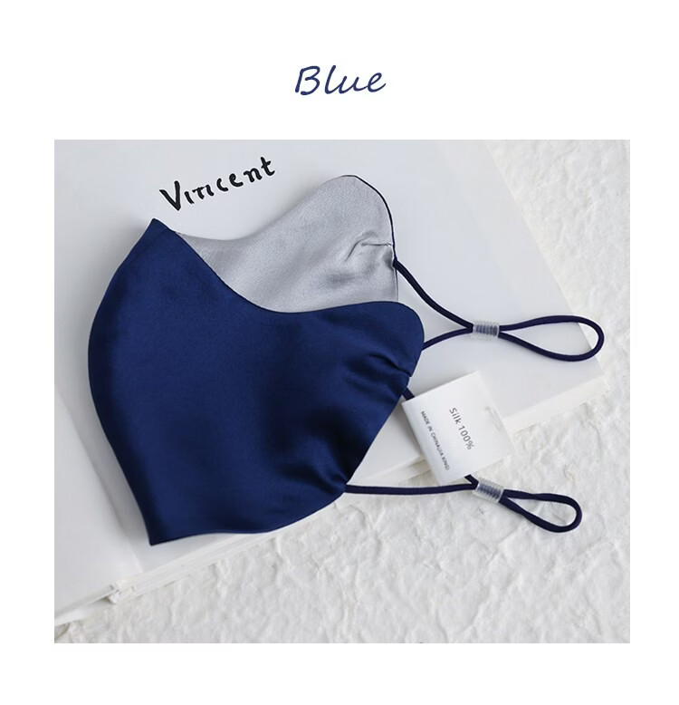 Lagur Natural Guard | Eye Protection Corner Design UPF50+ Reversible Silk Sunscreen Mask Deep Sea Blue + Premium Gray 20