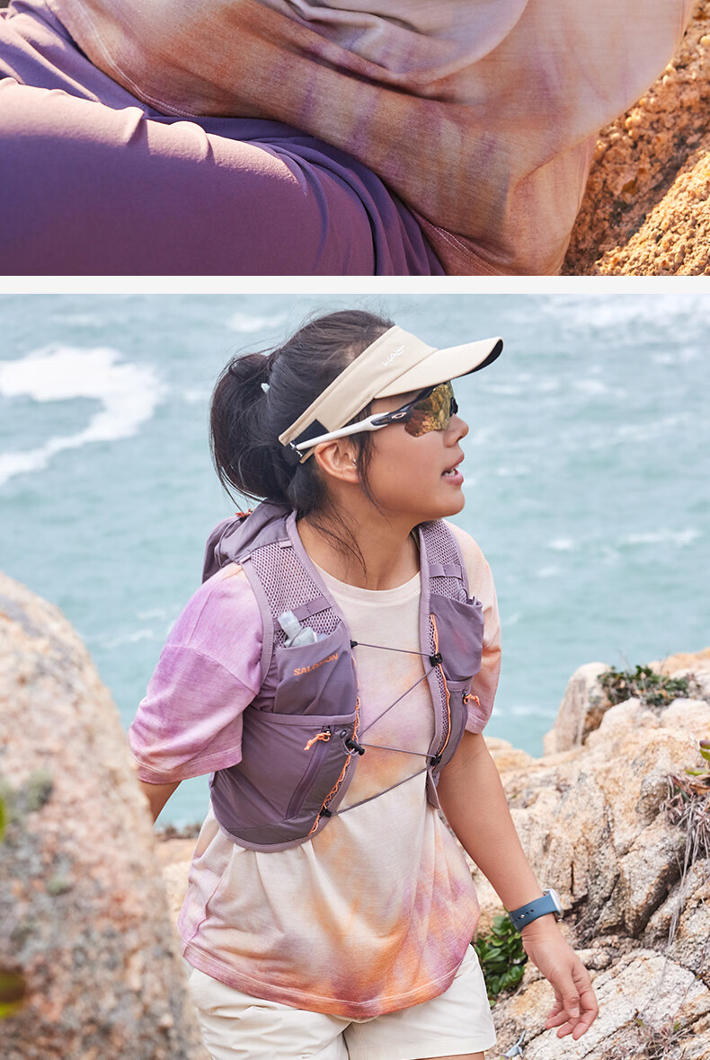 BEIN SPACE Summer New Washable Merino Wool Gradient Sports Hiking Short Sleeve T-Shirt Women J027 Sunset Orange XS 18