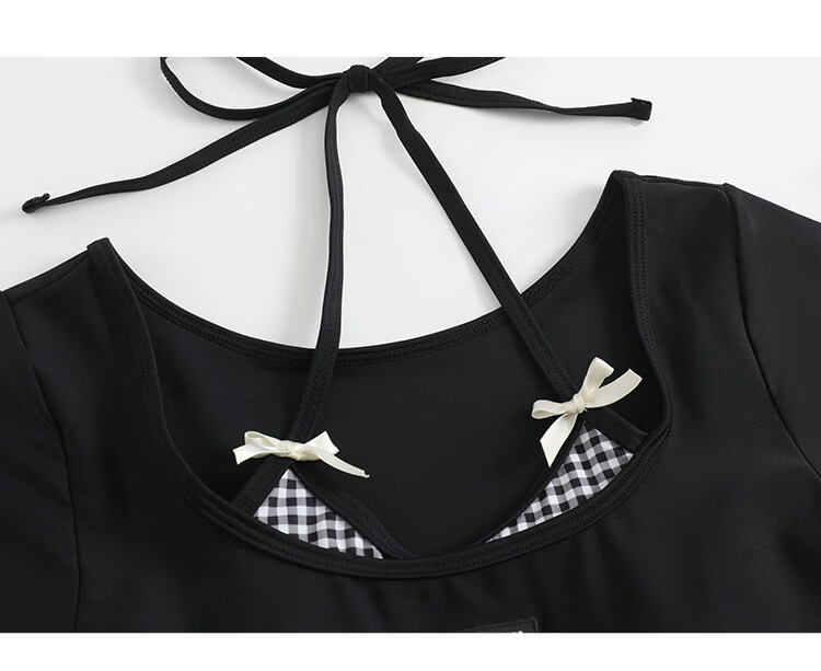 Agliondy Plus Size Women's One-Piece Swimsuit Waist-Slimming Figure-Flattering Classic Black and White Check L 28