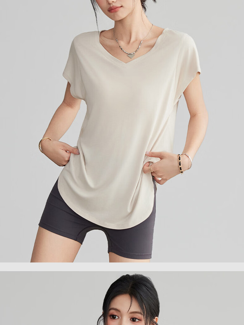 Free Style Yoga Top Women Loose Slim Draped Sports Short Sleeve T-Shirt Pilates Running Fitness Training Cover-up Summer 10