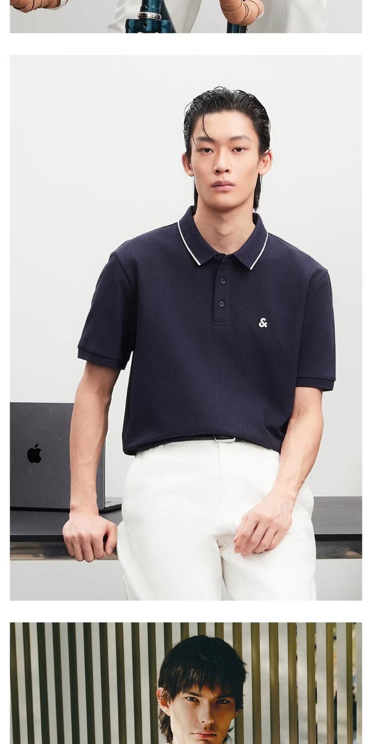 JACK&JONES Men's Spring Polo Shirt Multi-Color Embroidered Chest Basic Versatile Short Sleeve 226106021 23