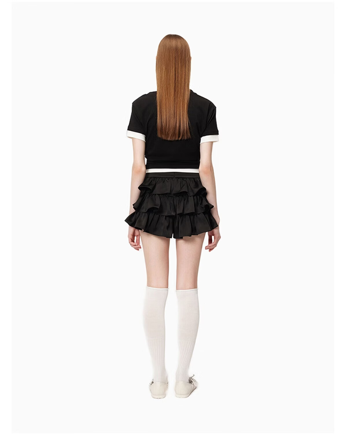 ANN ANDELMAN Official Ballet Style Cake Skirt High Waist Black Mini Skirt Women S [Li Najiong Same Style] 11