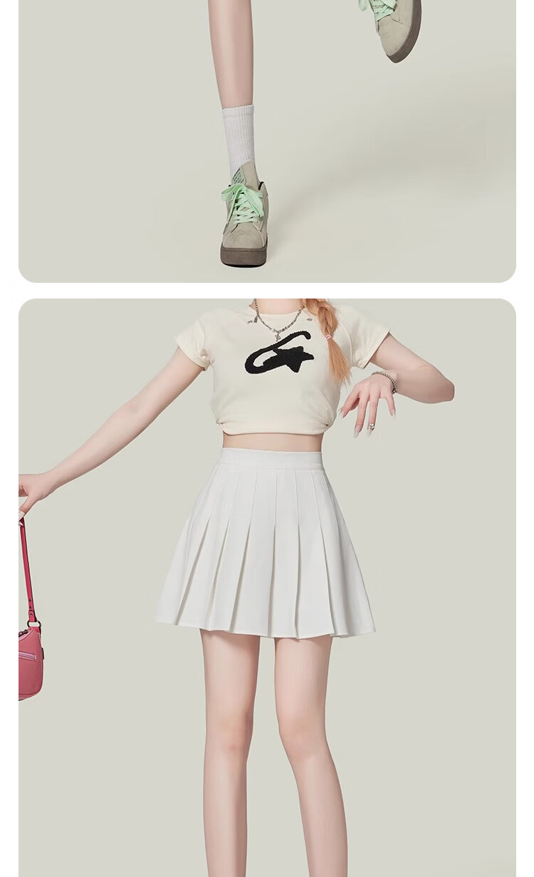 Borui Women's Autumn Winter 2026 Pleated High-Waist Slim A-Line Skirt with Lining JK Skirt 16