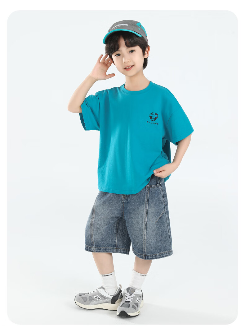 Little Elephant Ham Boys' Short Sleeve T-Shirt Summer 2026 New Cotton Pink 160 cm 16