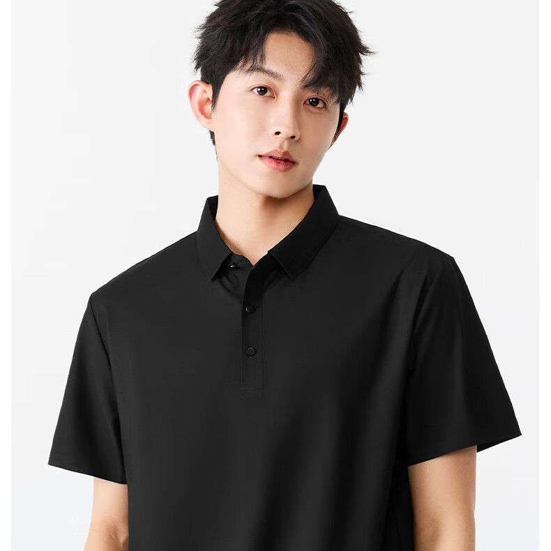 MINISO Men's Polo Shirt Short Sleeve T-Shirt Summer Ice Silk Quick-Dry Men's Collared Top Z Medium Gray M 23
