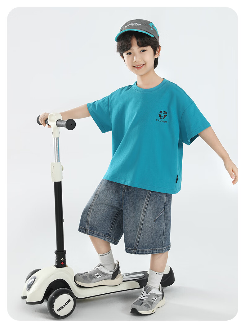 Little Elephant Ham Boys' Short Sleeve T-Shirt Summer 2026 New Cotton Pink 160 cm 13