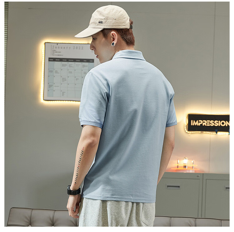 TonLion 2026 Summer New Men's Short Sleeve Polo Shirt Simple Lapel Loose Student T-Shirt Trendy 11