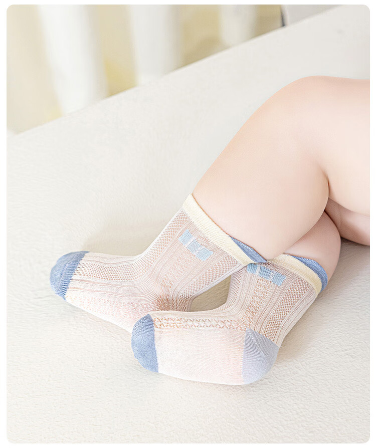 Little Pig Banner A-Class Xinjiang Long-Staple Cotton Summer Baby Socks Lightweight Breathable High Elastic Non-Binding Soft Skin-Friendly Kids Socks 3