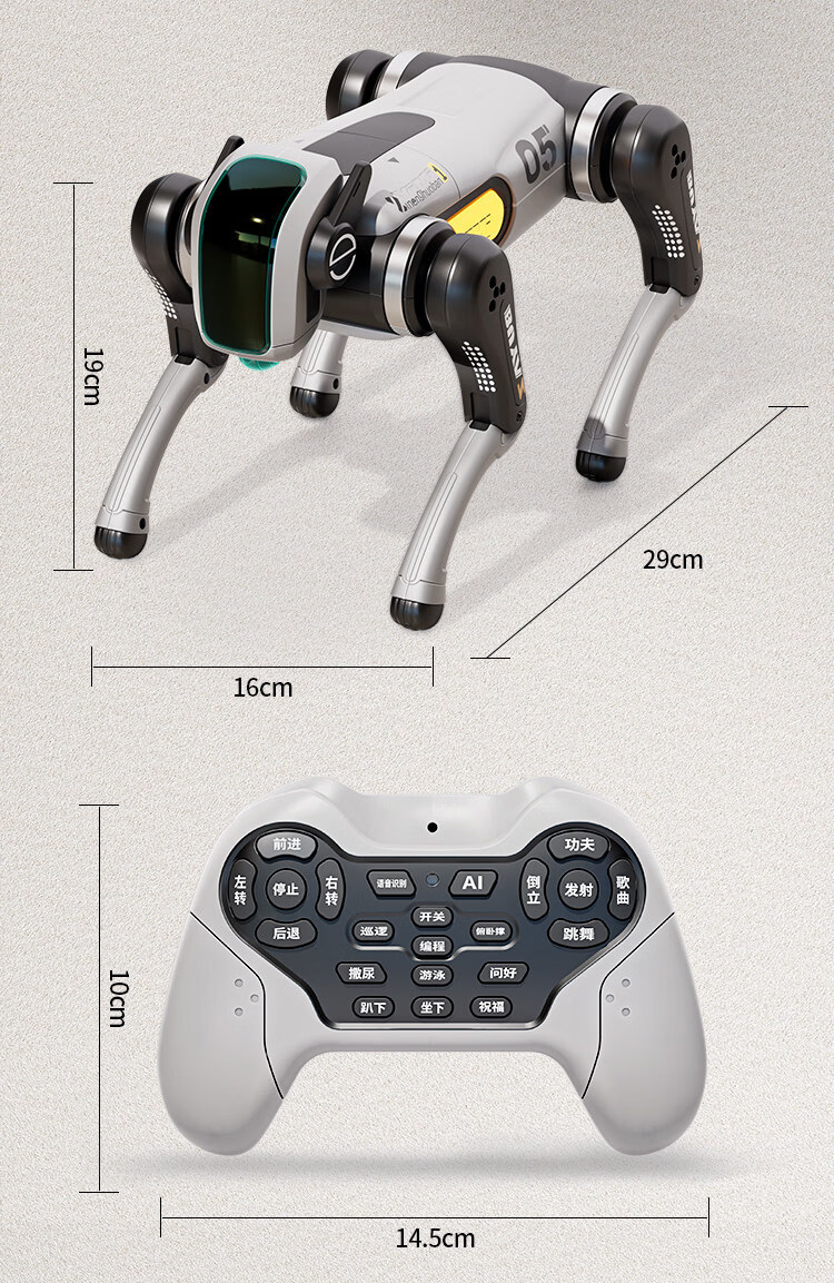 Mengduofu Smart AI Robot Dog Toy for Kids Ages 6-12 Boys Birthday Children's Day Mechanical Dog 8