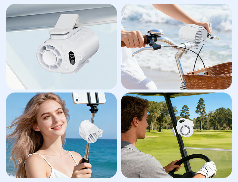 AUX Portable Waist Hanging Fan Personal Cooling Device Small Fan Outdoor Worksite High Power Long Battery Life Rechargeable Clip-On Waist Neck Hanging Air Conditioner Fan 8