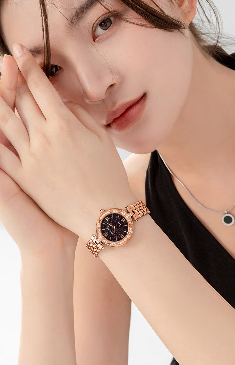 Caloric King Starry Sky Women's Watch High-End Swiss Movement Waterproof Diamond-Studded Quartz Wristwatch for Women 15