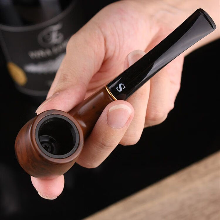 岙筱 旱烟斗云南烟具烟斗石楠木弯式烟斗两用烟斗老式烟斗新手实木