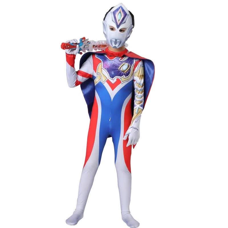 男童万圣节德凯奥特曼衣服男童演出服cosplay儿童戴卡紧身连体衣套装