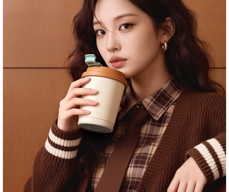 Shidajia Insulated Stainless Steel Women's Water Bottle Compact Portable Coffee Cup High-Value Car Mug 7