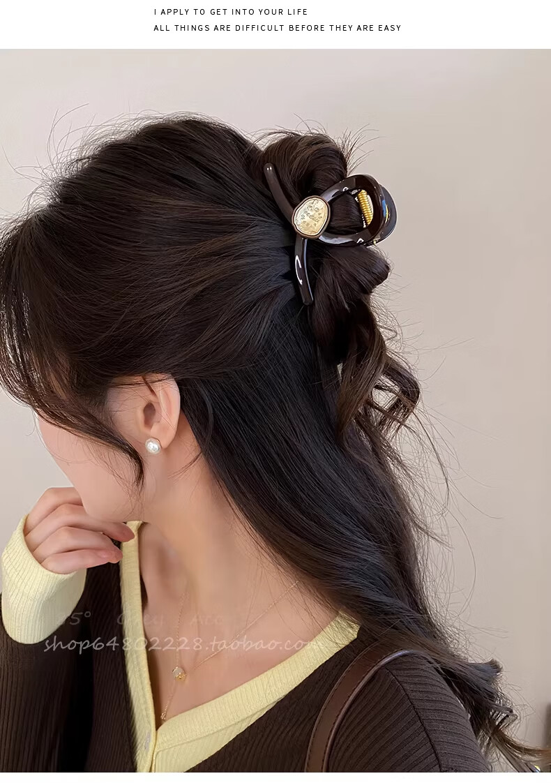 Jinglei Fashion French Hair Clip for Women, Back of Head Claw Clip, Shark Clip, Premium Hair Claw, Hair Accessory 4