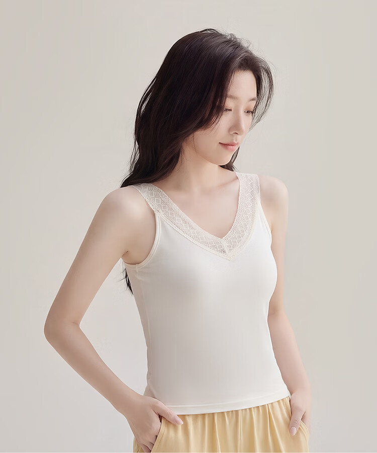 Hodohome Red Bean Lace Strap Camisole Top for Women New Style Layered Wearable Base Shirt 165 12