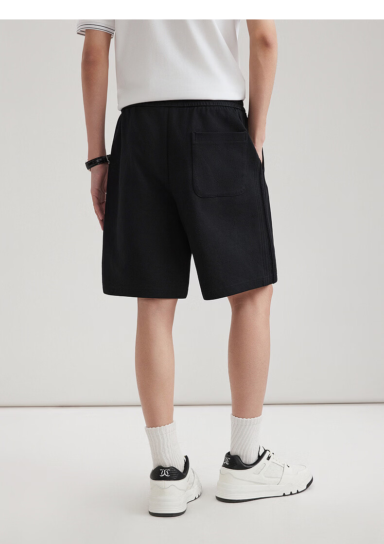 CABBEEN Men's Jacquard Patterned Shorts with 3D Webbing Splice Texture, Breathable Casual Knit Shorts Summer 2026 13