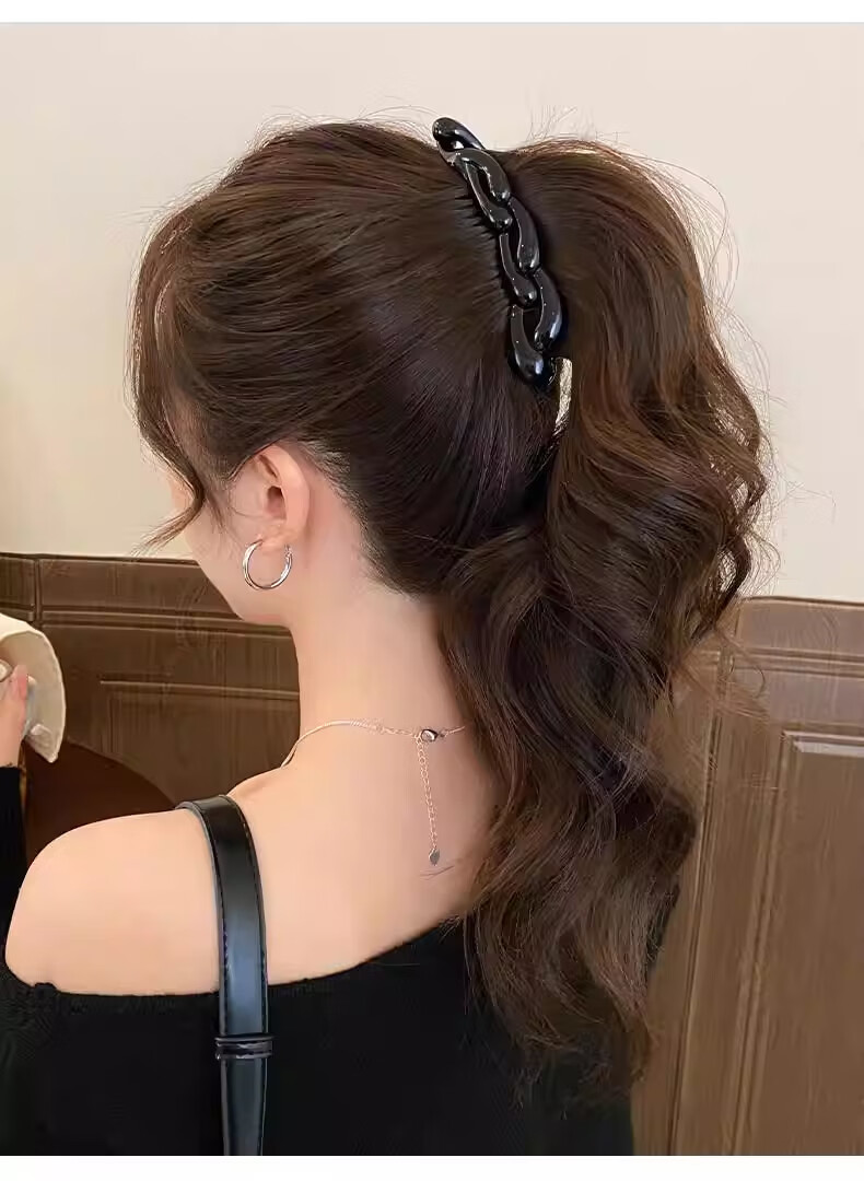 Jinglei Elegant Polka Dot Cloud Bubble Banana Clip Twist Clip Korean Style Hair Clamp for Thick Hair Half-Up Hair Clip 3