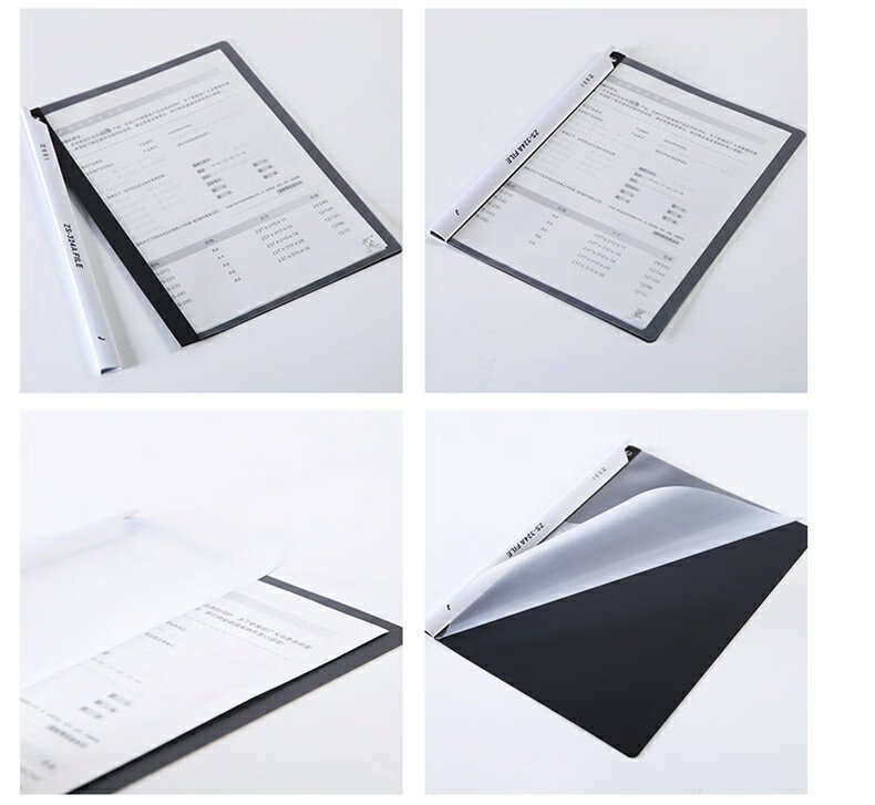 启画堂 a4旋转侧拉杆文件夹活页夹pp摇摆侧拉边夹抽杆夹文件收纳报告