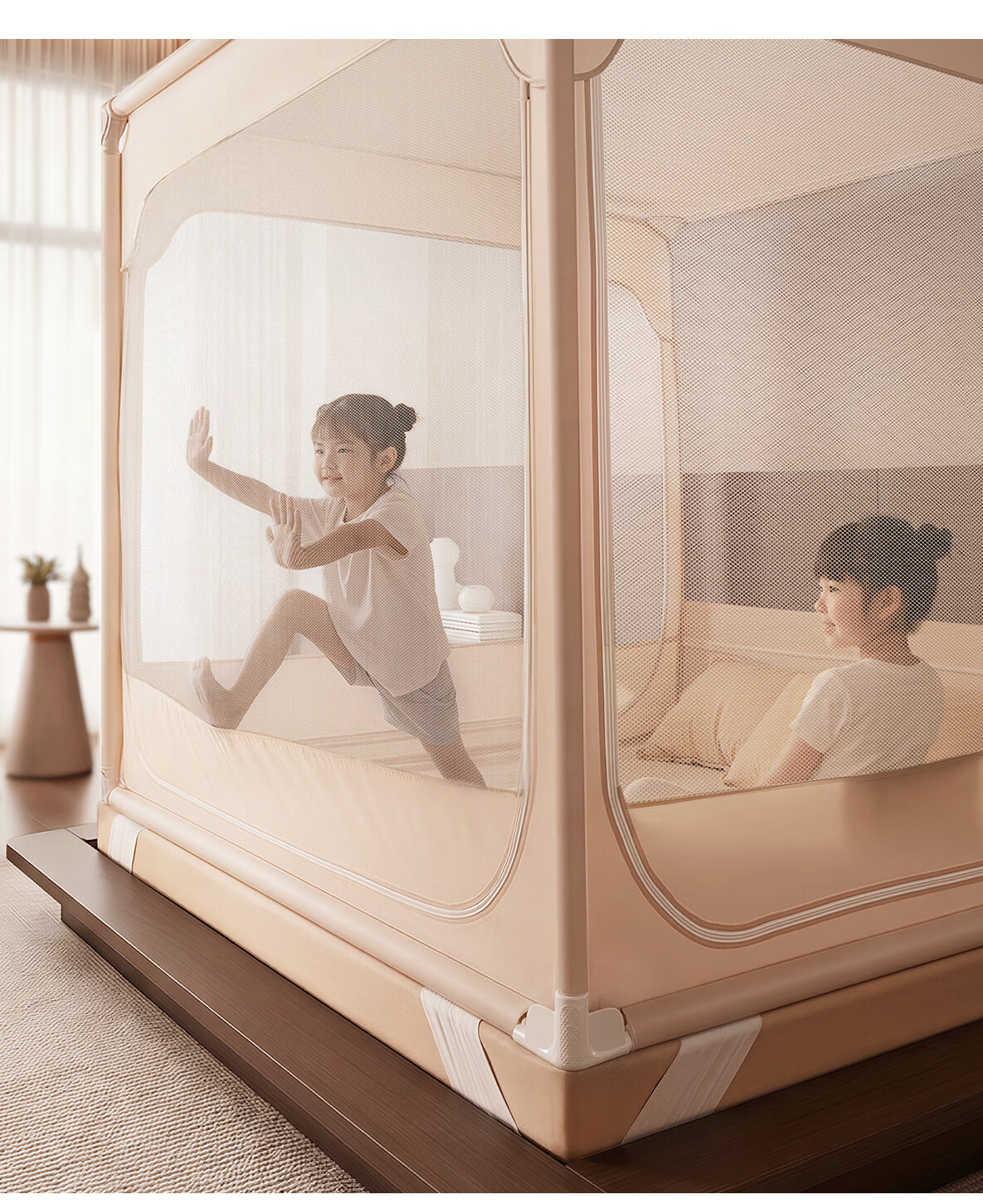 Banxianyue [7A Antibacterial] Class A Baby Anti-Fall Mosquito Net Bed Rail 1.8x2m Home Gray 15