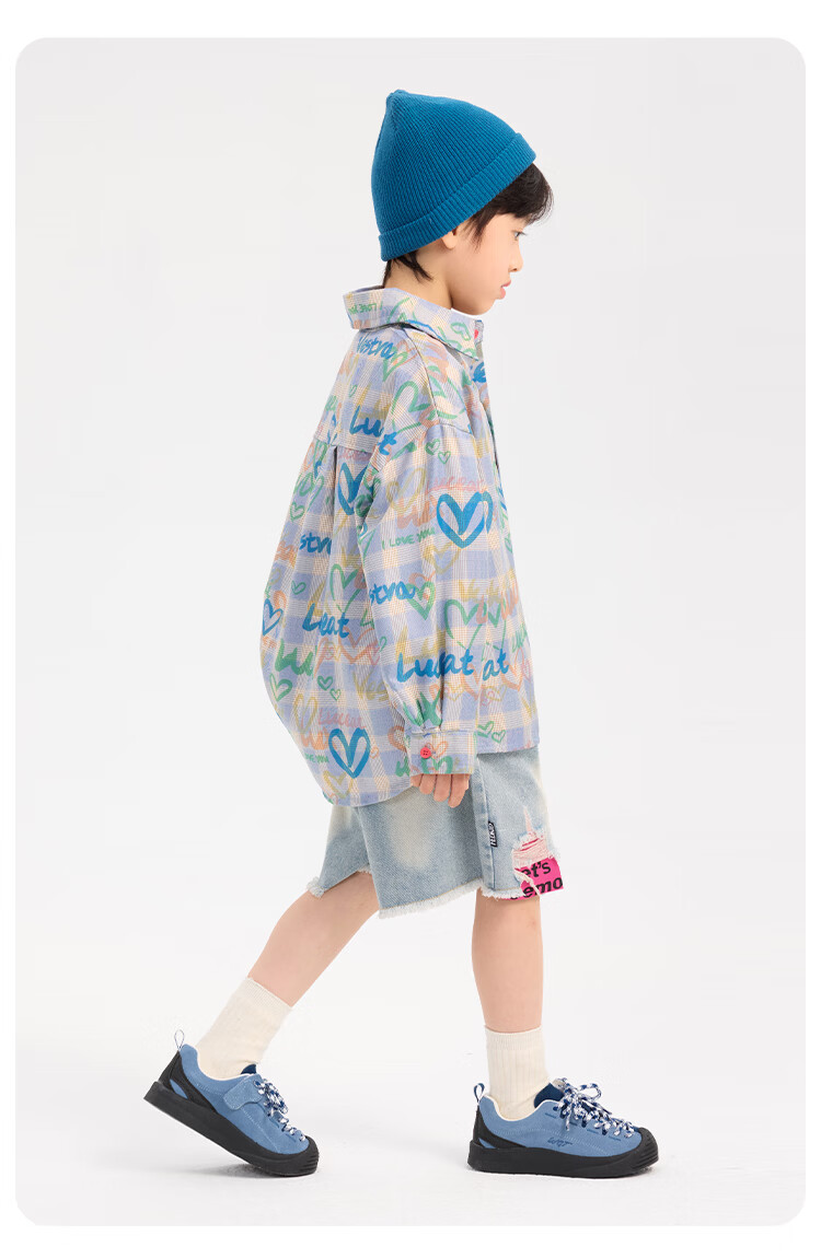 Paitown Boys' Shirt Big Kids Children's Top 2026 New Spring Plaid Long Sleeve Casual Stylish Kidswear 21