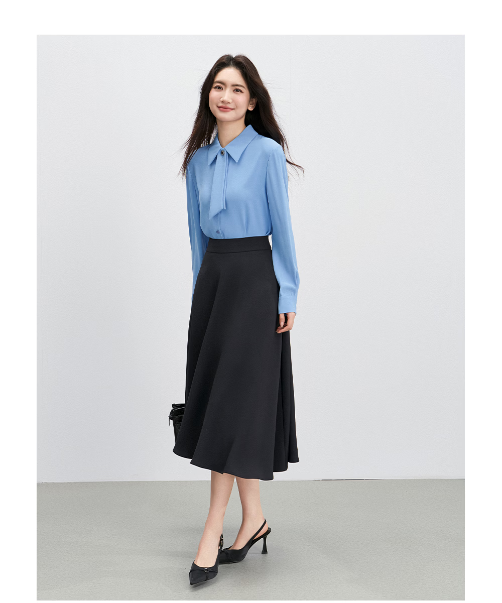 Miss Bird Anti-Wrinkle Stain-Resistant Long Sleeve Ribbon Shirt Women's Workplace Commuting Premium Formal Interview Top 15