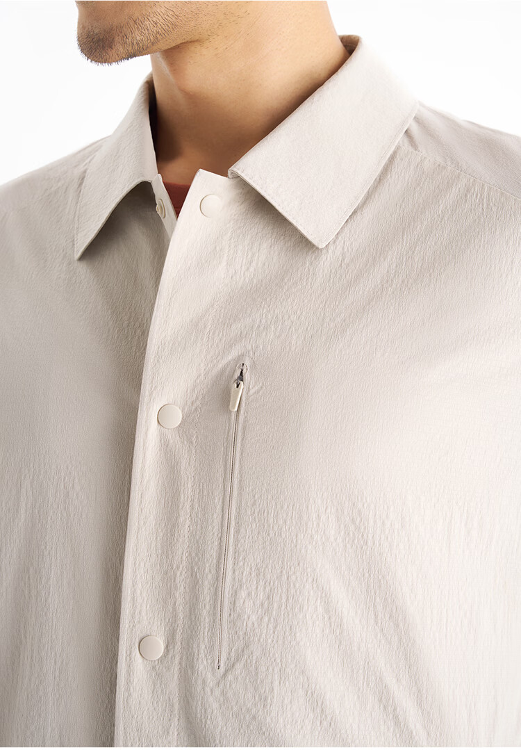 Shirt Lao Luo [Yundun] Tear-Resistant Functional Plaid Breathable Moisture-Permeable Polo Collar Hidden Button Shirt Jacket 261L7J537N 4