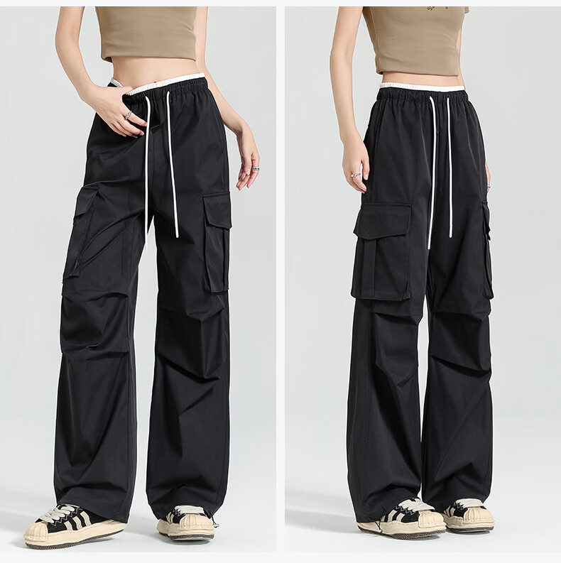 Borui Sunscreen Ice Silk Quick-Dry Work Pants Women 2026 New Summer Lightweight Breathable Casual Paratrooper Pants 24