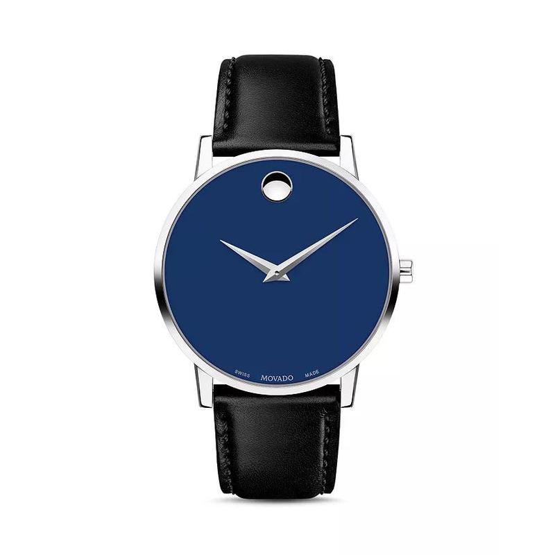 movado摩凡陀男表 museum classic blue系列 简约石英防水蓝色休闲