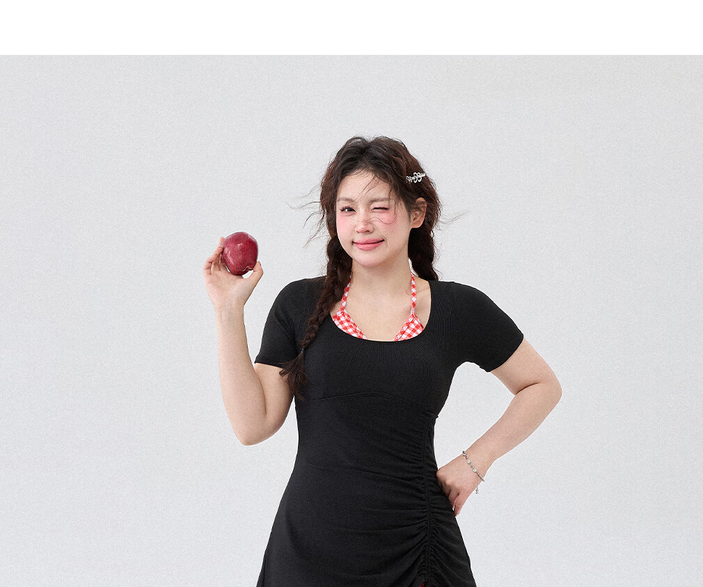Agliondy Plus Size Women's One-Piece Swimsuit Waist Slimming Classic Black L 19