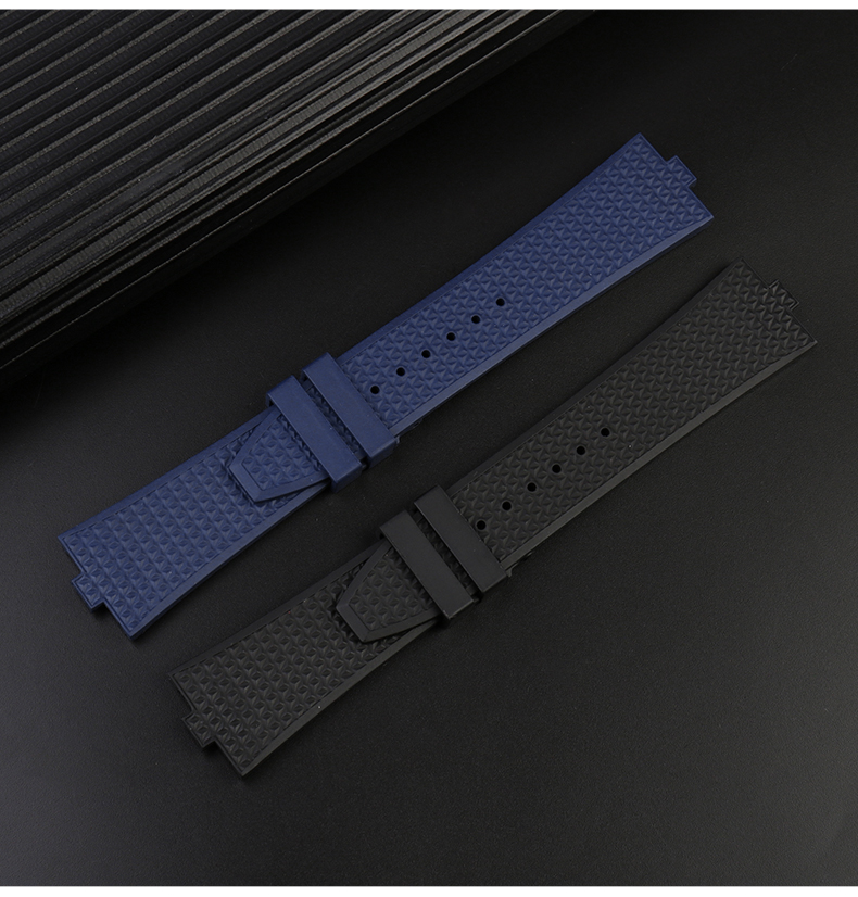 氟橡胶表带 代用江诗丹顿手表纵横四海4500v 5500v 7900橡胶手表带