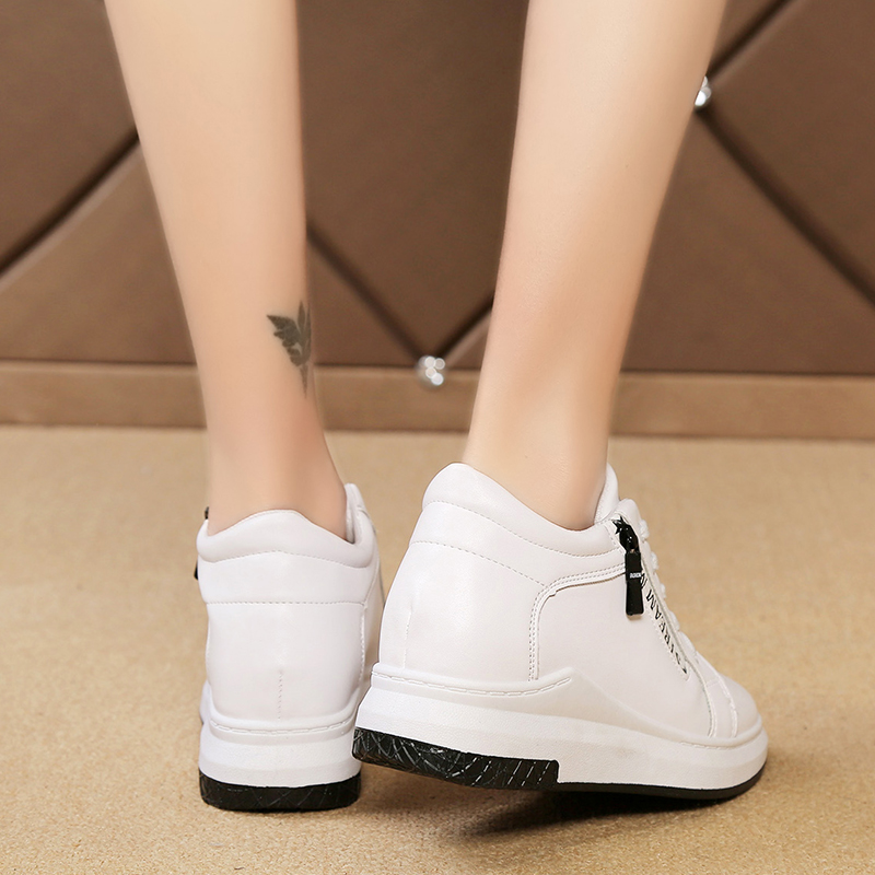 红蜻蜓女鞋 新品同款白色内增高皮面小白鞋女2020秋冬新款学生韩版