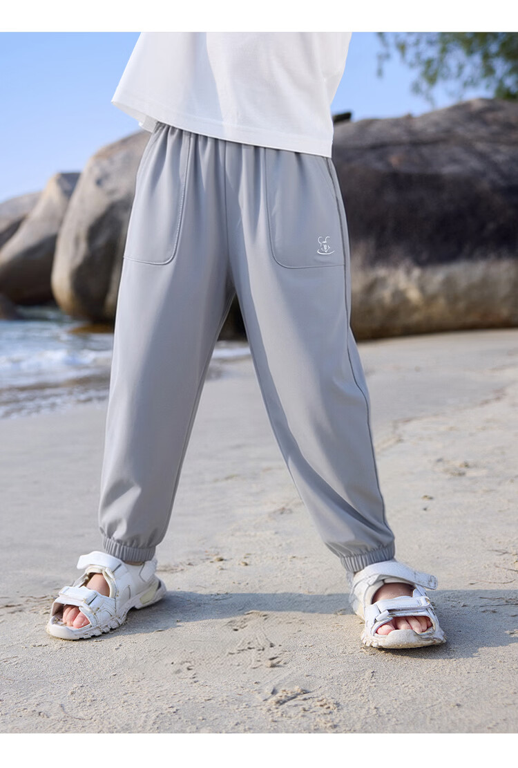Disney Boys Summer 3/4 Pants 2026 New Kids Loose Casual Jogger Pants Light Khaki 110 25