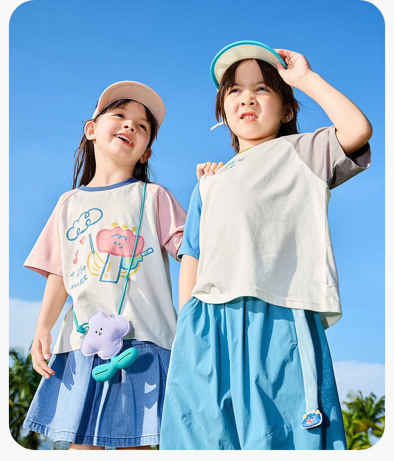 Dudu Home [7A Antibacterial] Children's T-Shirt Summer Cartoon Boys Short Sleeve Pure Cotton Girls Top Grass Green 100 7