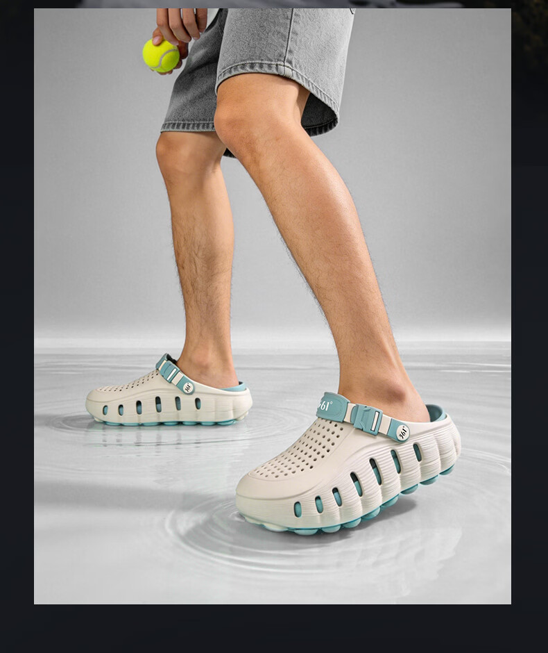 361° Men's Sport Sandals Thick Sole Outdoor Non-Slip Breathable Closed-Toe Beach Slippers 16