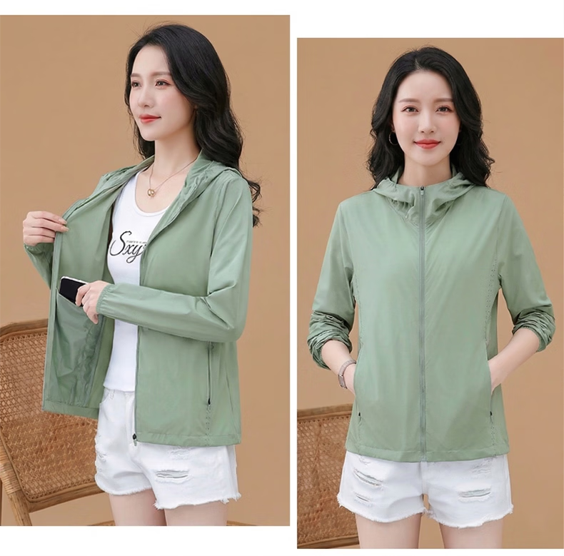 AEMAPE Lightweight Sunscreen Jacket for Women Summer 2026 New Mid-Aged Mom UV Protection Outdoor Skin Jacket Coat 20