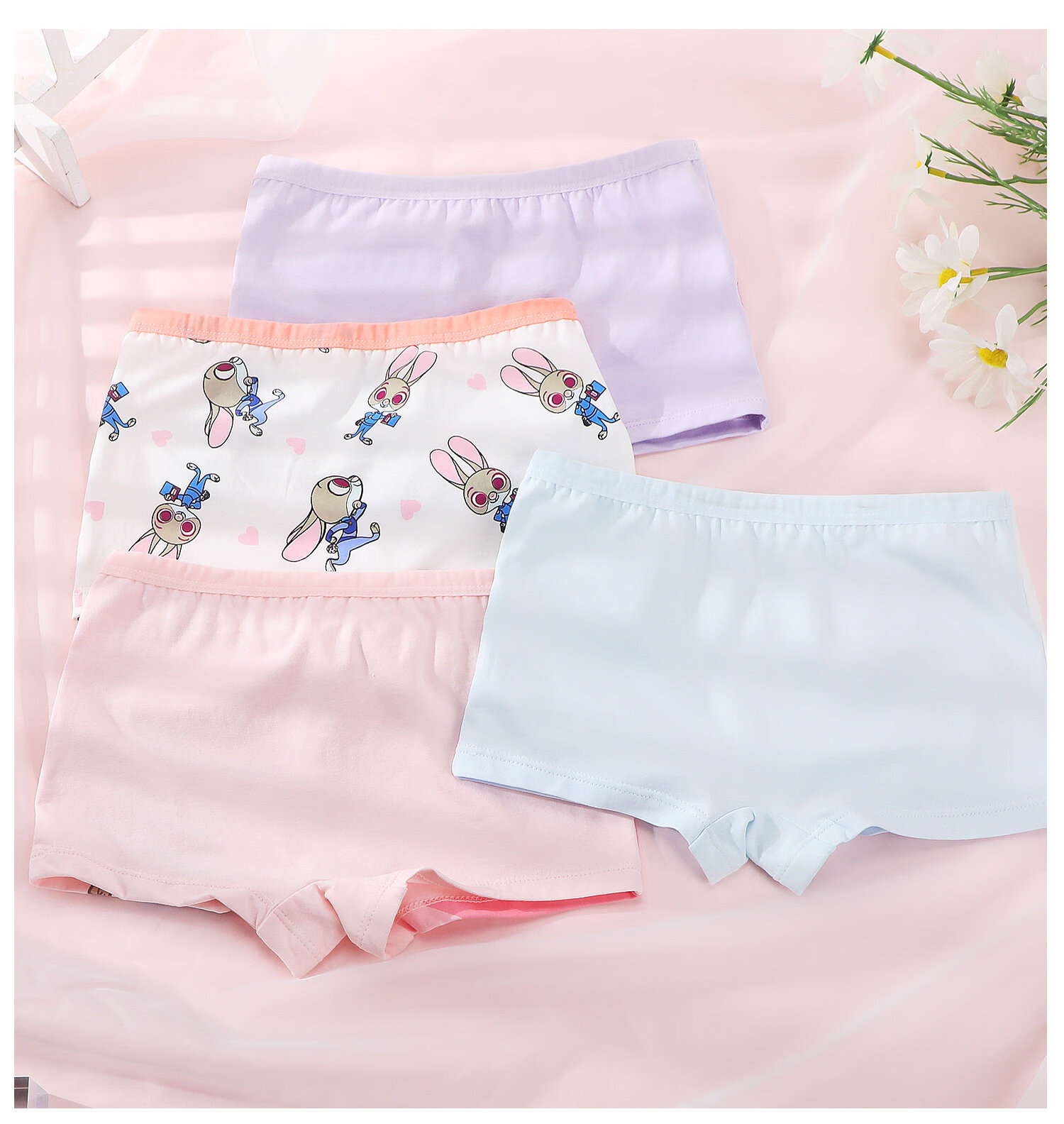 Disney Zootopia Girls Cotton Underwear Toddler Shorts A-Class Baby Boxer Briefs 8