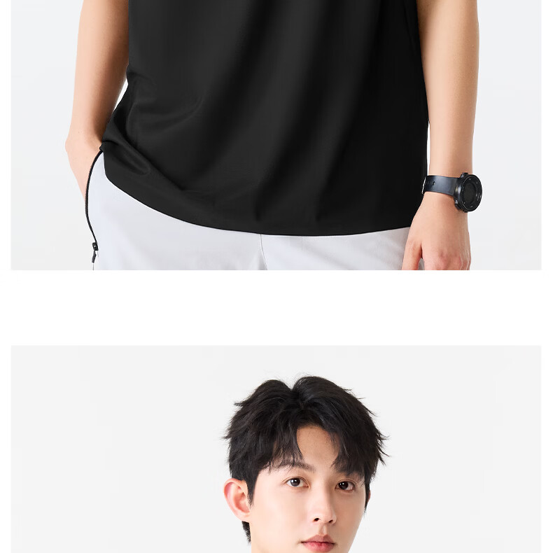 MINISO Men's Polo Shirt Short Sleeve T-Shirt Summer Ice Silk Quick-Dry Men's Collared Top Z Medium Gray M 24