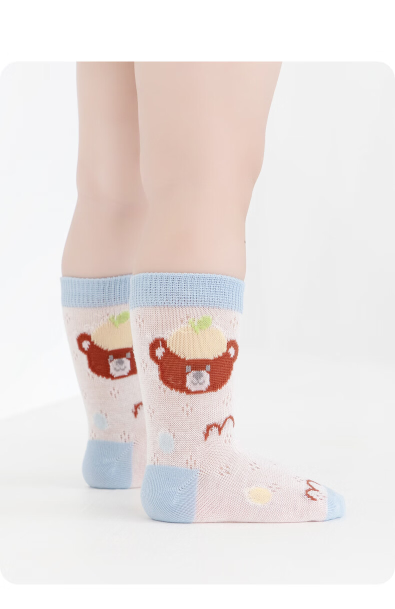 Baby Growth Summer Cotton Socks Mesh Breathable Girls Anti-Constriction Infant Antibacterial Seamless Mid-Calf Socks 20