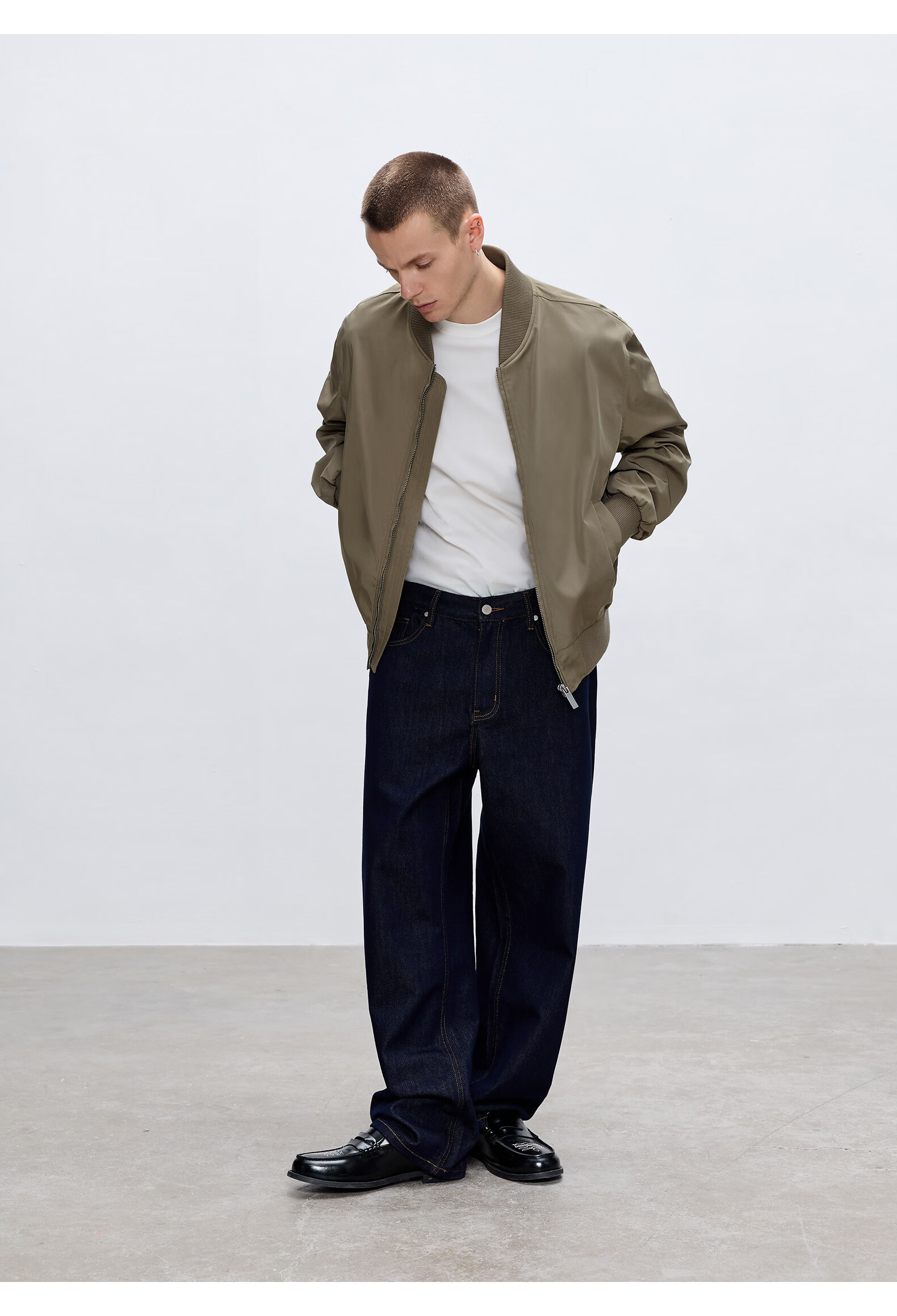 CHINISM Men's Vintage MA1 Flight Jacket Spring Autumn Breathable Casual American Baseball Jacket 13