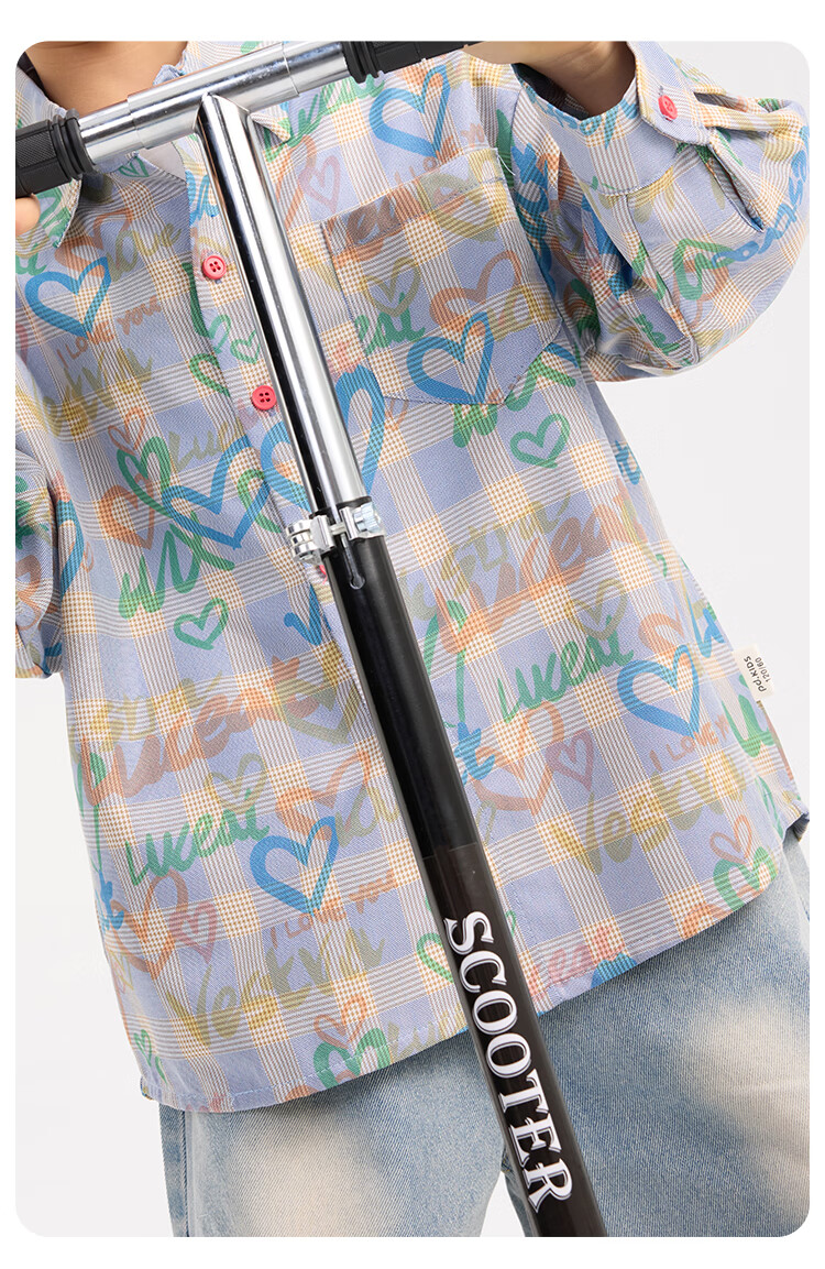 Paitown Boys' Shirt Big Kids Children's Top 2026 New Spring Plaid Long Sleeve Casual Stylish Kidswear 18