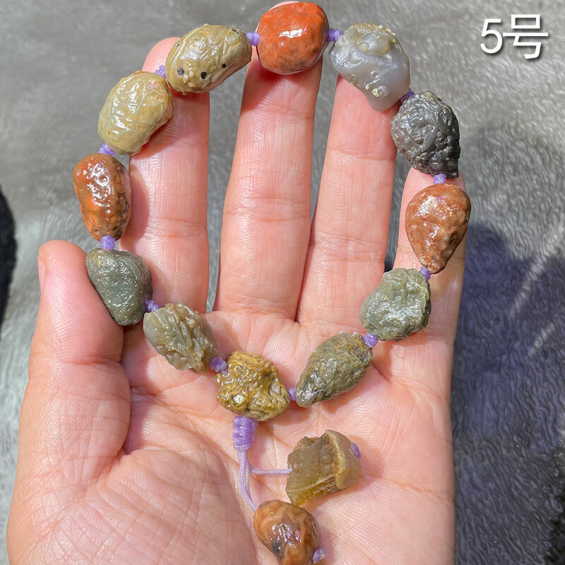 阿拉善手串 戈壁石 玛瑙原石 奇石 阿拉善石 筋脉石原石手串 24号单颗