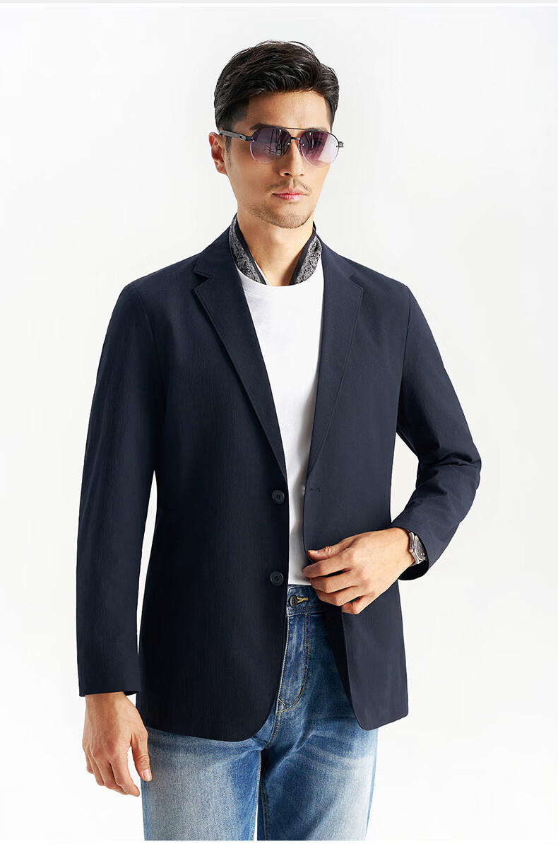 Shirt Lao Luo [Xinyue No.1] Machine Washable Bark Texture Wrinkle-Resistant Portable Business Travel Suit Jacket Single 251B0S513N 14