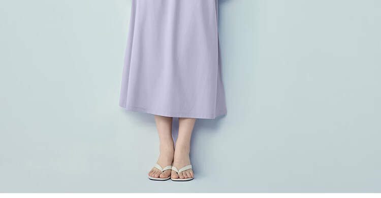 Giordano Minimalist Style Women's Summer New Fake Two-Piece Waist-Cinching Round Neck Short Sleeve Dress 05466457 18